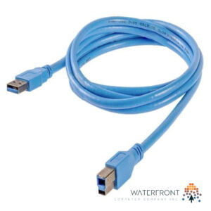 Blue USB 3.0 Cable, Type A male to type-B male, 5 feet