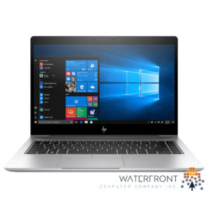 HP EliteBook 840 G6 Refurbished Notebook - Front view, screen open, showing windows 10 desktop