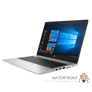HP EliteBook 840 G6 Refurbished Notebook - side view, screen open, showing windows 10 desktop